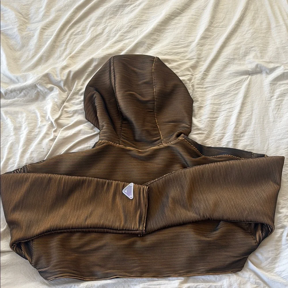 Jordan Women's Brown and Black Cropped Hoodie - Picture 3 of 3